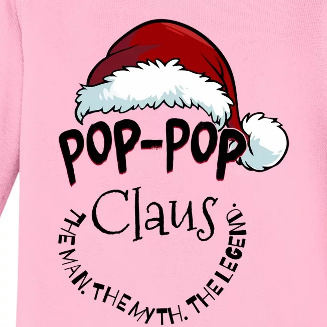 Poppop Claus Happy New Santa Claus Christmas Myth Legend Cute Gift Baby Long Sleeve Bodysuit