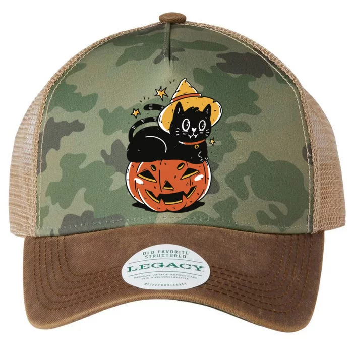 Pumpkin Cat Halloween Cute Festive Legacy Tie Dye Trucker Hat