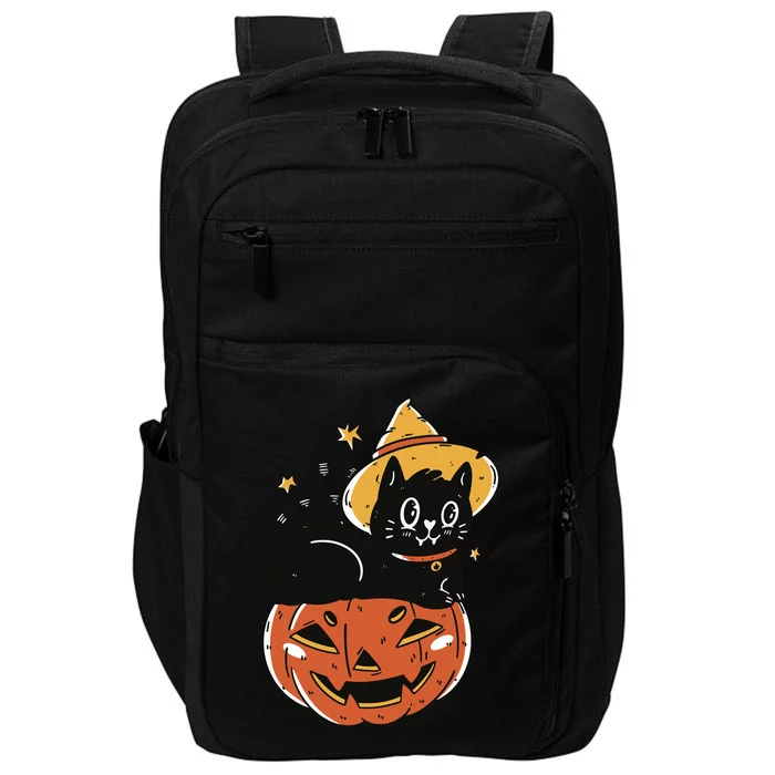 Pumpkin Cat Halloween Cute Festive Impact Tech Backpack