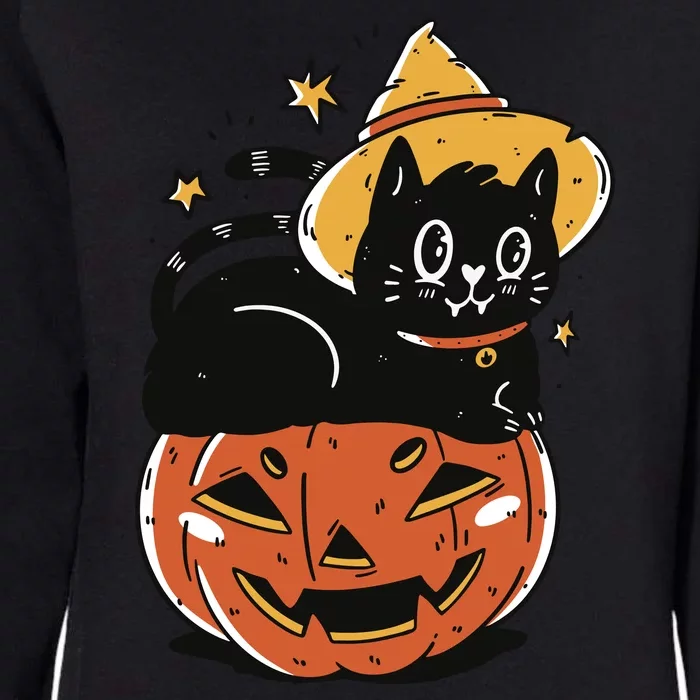 Pumpkin Cat Halloween Cute Festive Womens California Wash Sweatshirt