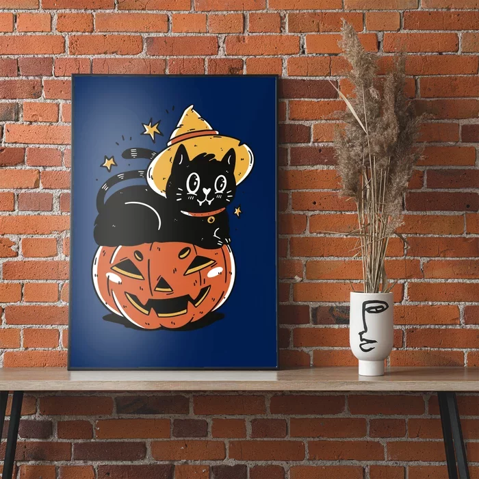 Pumpkin Cat Halloween Cute Festive Poster