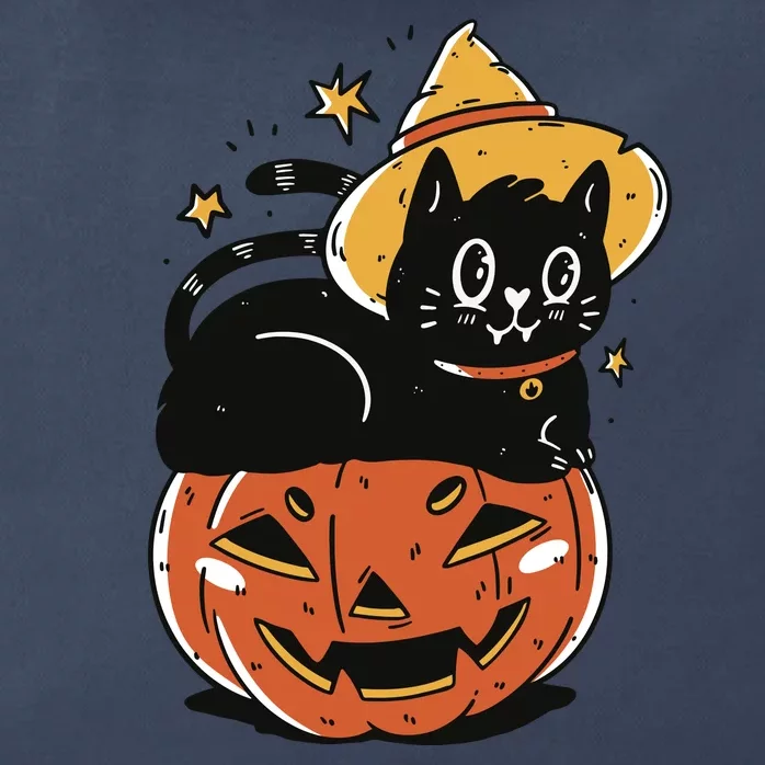 Pumpkin Cat Halloween Cute Festive Zip Tote Bag