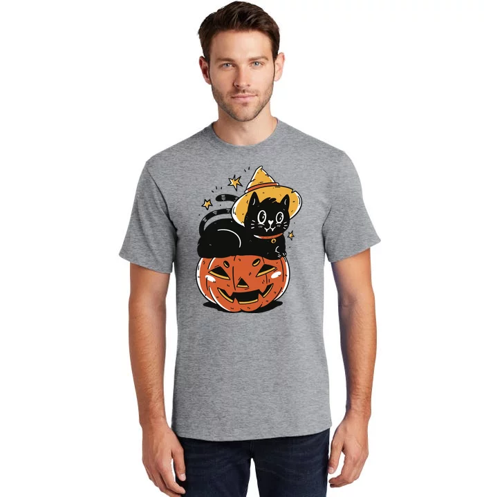 Pumpkin Cat Halloween Cute Festive Tall T-Shirt