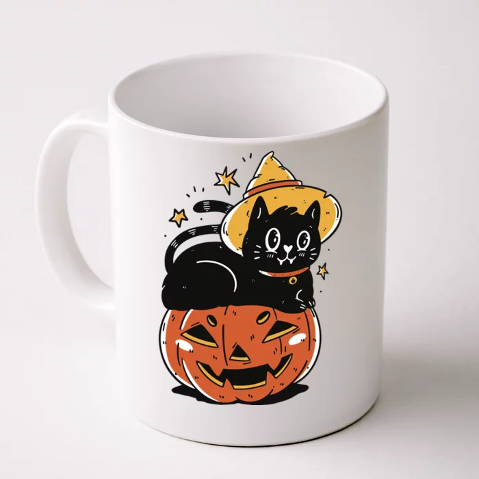 Pumpkin Cat Halloween Cute Festive Front & Back Coffee Mug