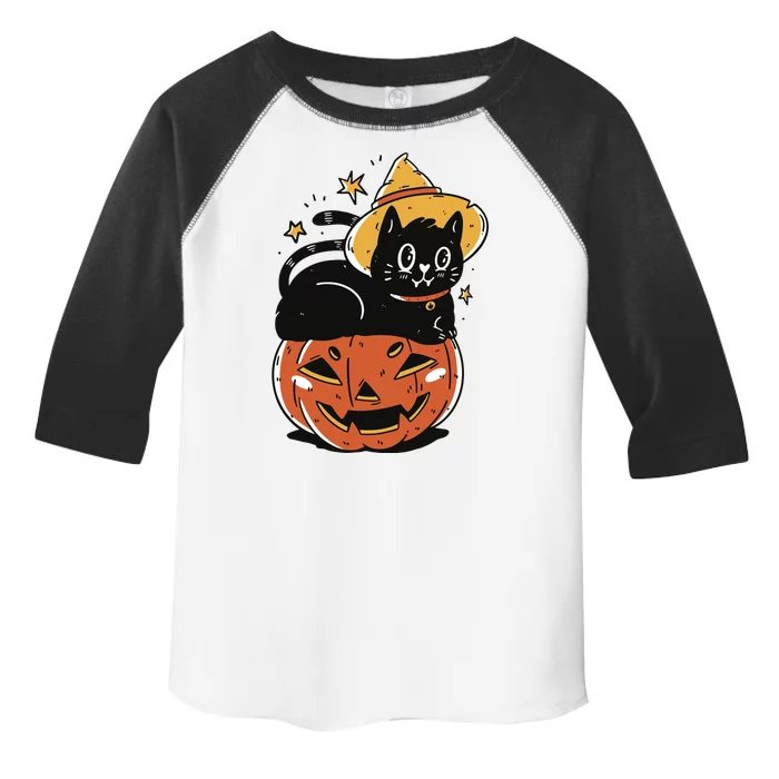 Pumpkin Cat Halloween Cute Festive Toddler Fine Jersey T-Shirt