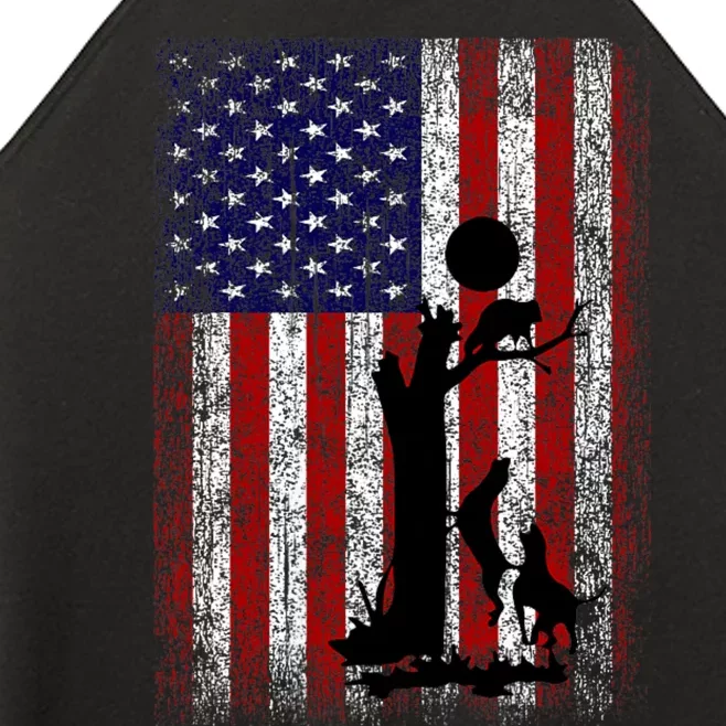 Patriotic Coon Hunting Dogs American Flag Women’s Perfect Tri Rocker Tank