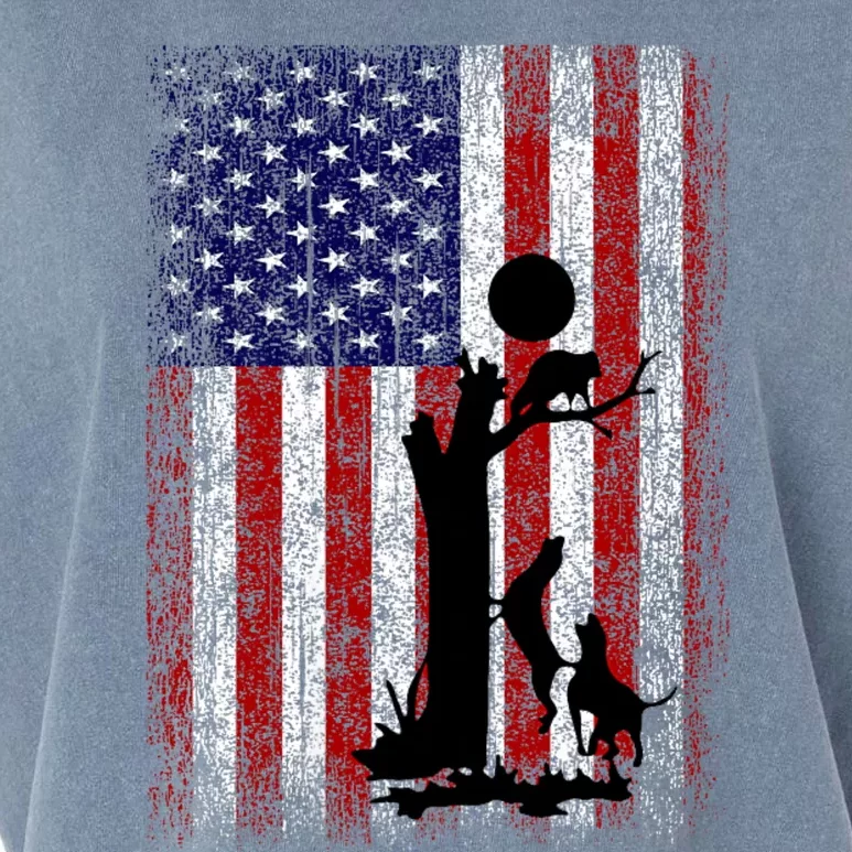 Patriotic Coon Hunting Dogs American Flag Garment-Dyed Women's Muscle Tee