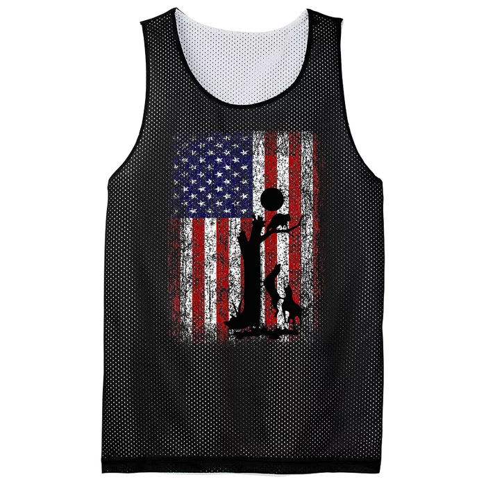 Patriotic Coon Hunting Dogs American Flag Mesh Reversible Basketball Jersey Tank