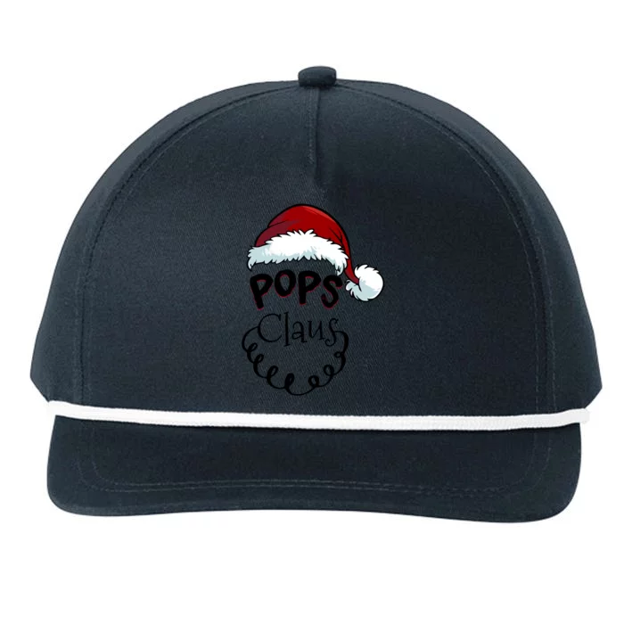 Pops Claus Happy New Santa Claus Family Christmas Gift Snapback Five-Panel Rope Hat