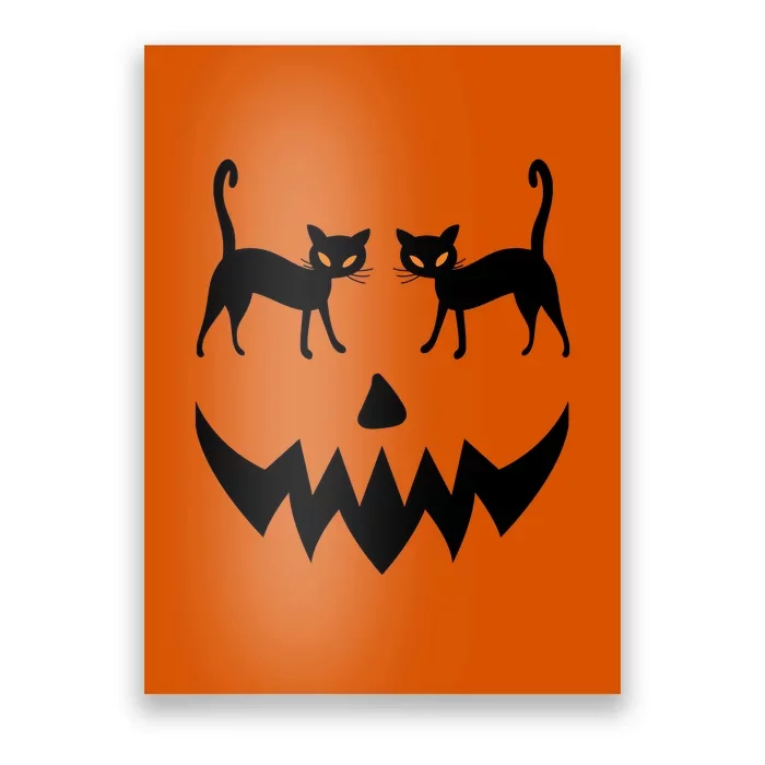 Pumpkin Cat Halloween Funny Black Cat Poster