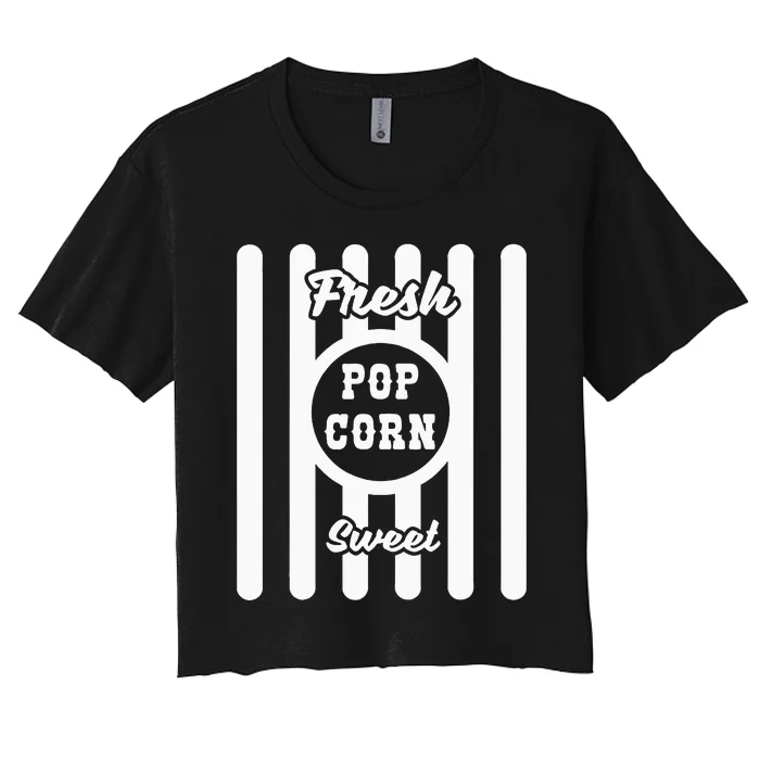 Popcorn Carnival Halloween Costume Cinema Women's Crop Top Tee