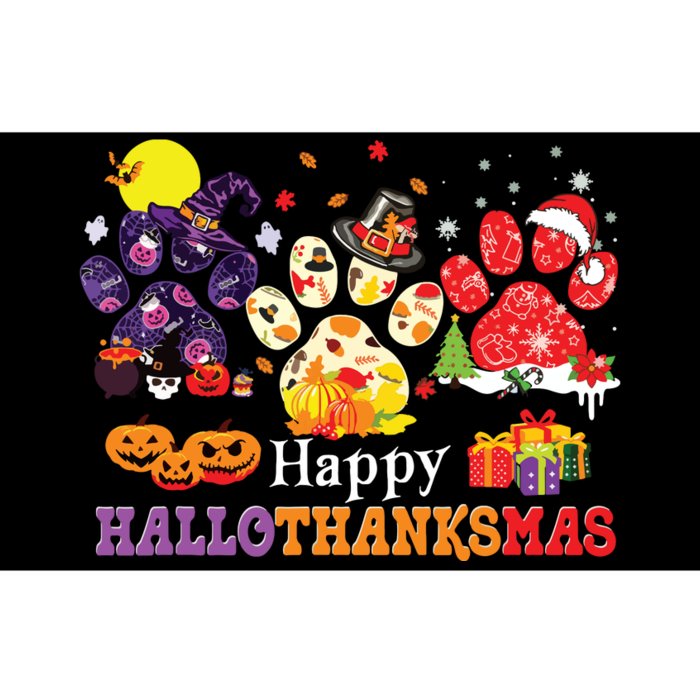 Paw Cat Happy Hallothanksmas Halloween Thanksgiving Xmas Bumper Sticker