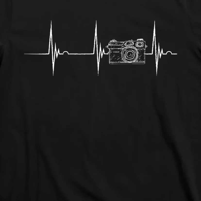 Photographer Camera Heartbeat EKG Pulse Photography Lover T-Shirt