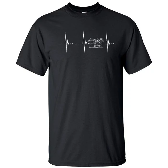 Photographer Camera Heartbeat EKG Pulse Photography Lover Tall T-Shirt