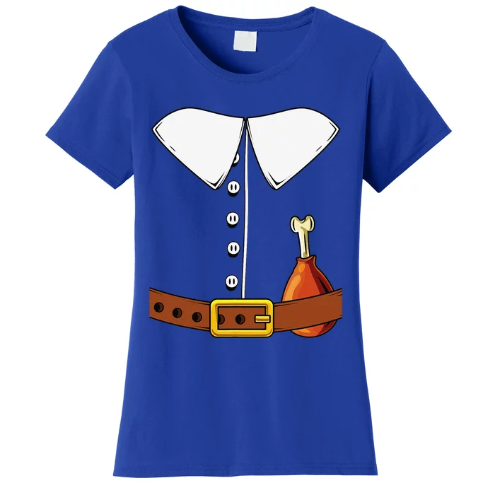 Pilgrim Costume Hat Colonist Thanksgiving Turkey Day Gift Women's T-Shirt