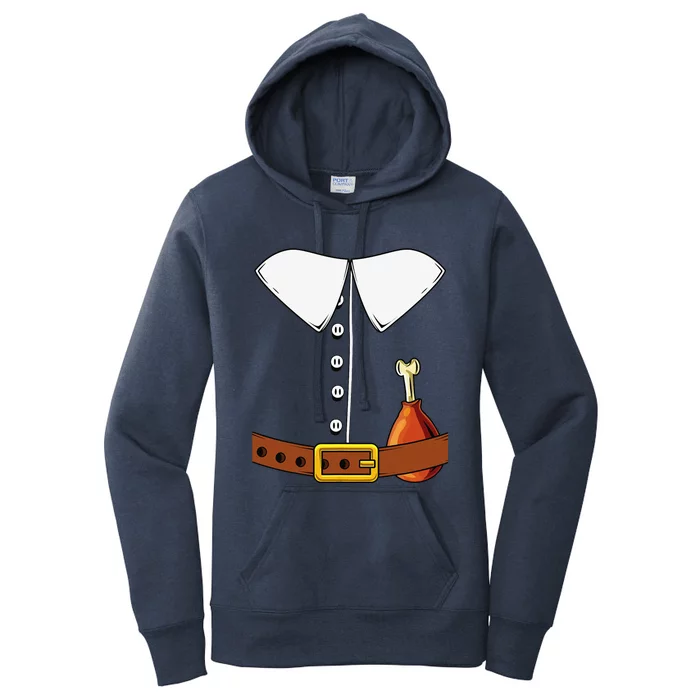 Pilgrim Costume Hat Colonist Thanksgiving Turkey Day Gift Women's Pullover Hoodie