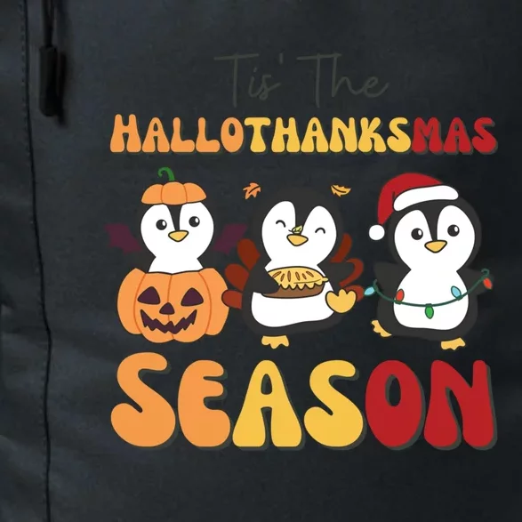 Penguin Christmas Halloween Tis The Hallothanksmas Season Daily Commute Backpack