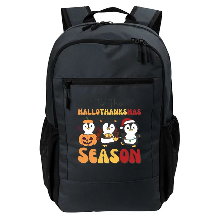 Penguin Christmas Halloween Tis The Hallothanksmas Season Daily Commute Backpack