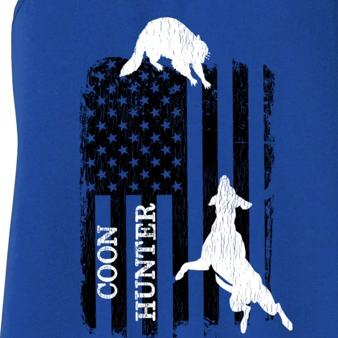 Patriotic Coon Hunting Dogs American Flag Gift Women's Racerback Tank