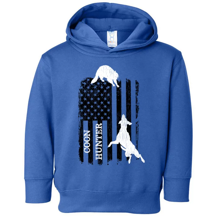 Patriotic Coon Hunting Dogs American Flag Gift Toddler Hoodie