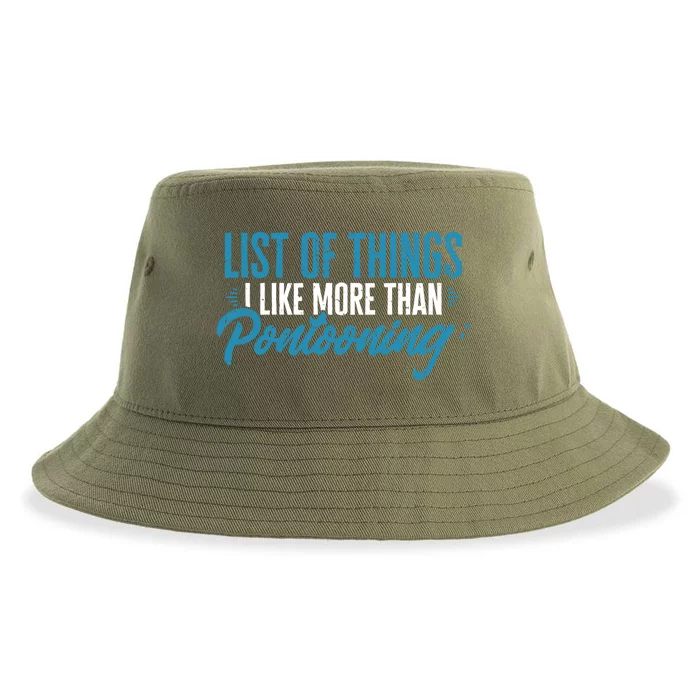 Pontoon Captain I Like More Than Pontooning Pontoon Boat Gift Sustainable Bucket Hat