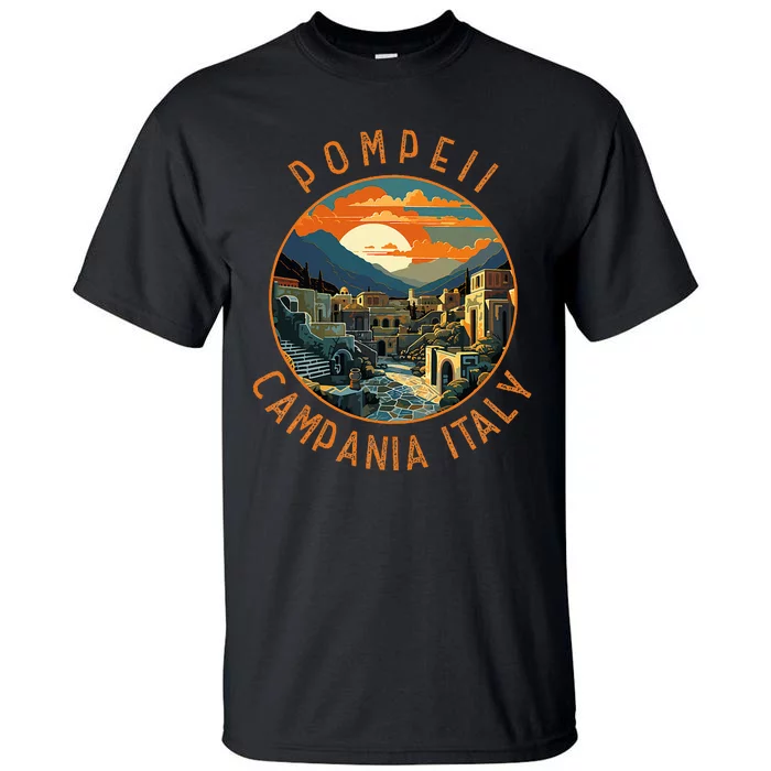 Pompeii Campania Italy Retro Distressed Circle Tall T-Shirt