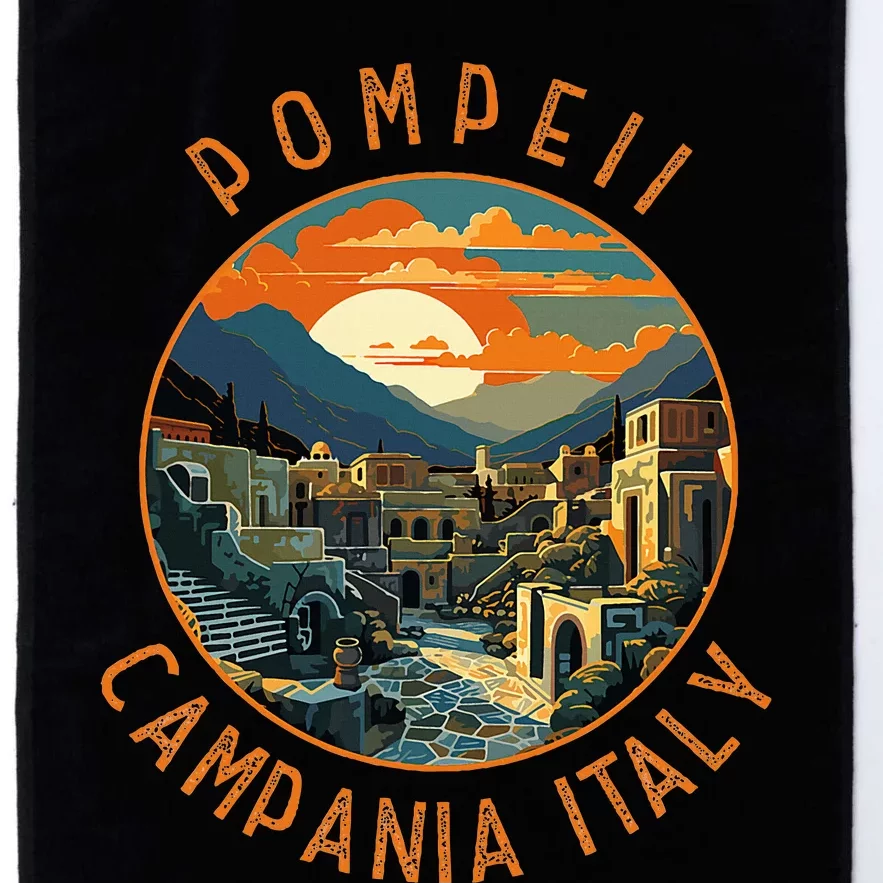 Pompeii Campania Italy Retro Distressed Circle Platinum Collection Golf Towel