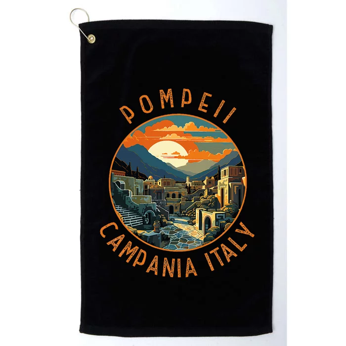 Pompeii Campania Italy Retro Distressed Circle Platinum Collection Golf Towel