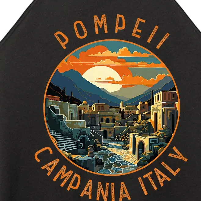 Pompeii Campania Italy Retro Distressed Circle Women’s Perfect Tri Rocker Tank