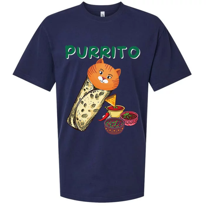 Purrito Cat In A Burrito Cat Lover Mexican Food Kitty Sueded Cloud Jersey T-Shirt