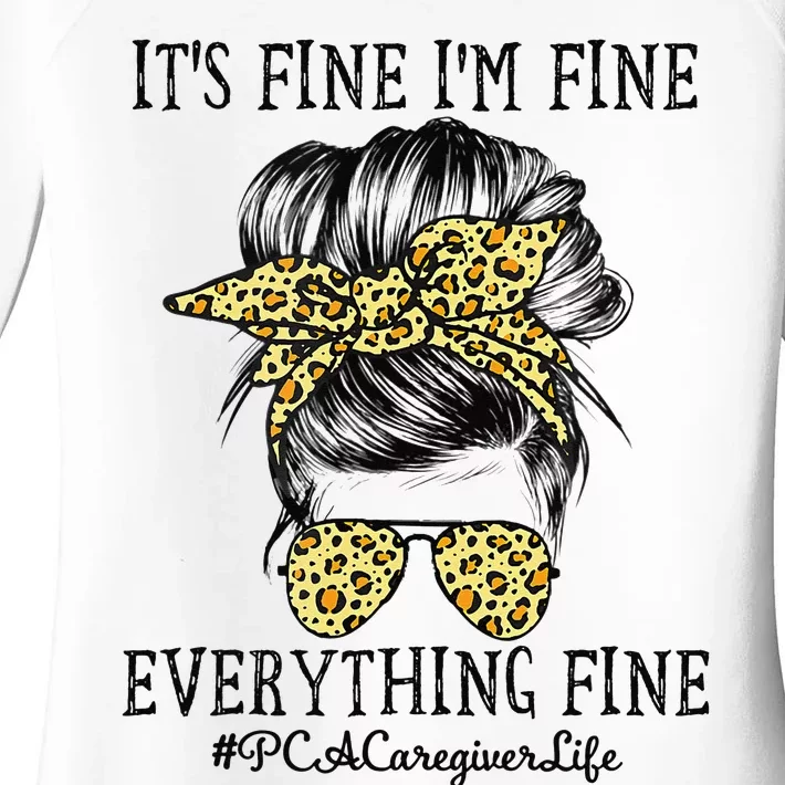 PCA Caregiver It's Fine I'm Fine and Everything's Fine Women's Perfect Tri Tunic Long Sleeve Shirt