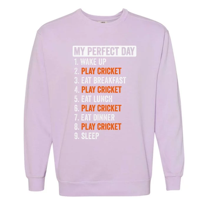 Playing Cricket Is My Therapy Cricketer Cricket Player Garment-Dyed Sweatshirt