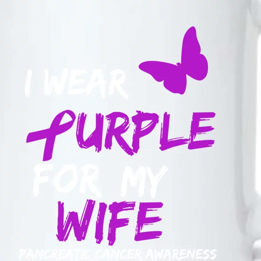 Pancreatic Cancer I Wear Purple For My Wife Ribbon Great Gift Black Color Changing Mug