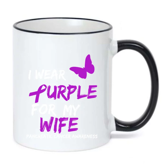 Pancreatic Cancer I Wear Purple For My Wife Ribbon Great Gift Black Color Changing Mug