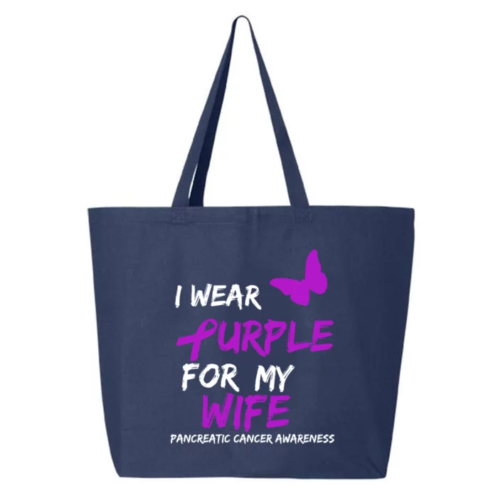 Pancreatic Cancer I Wear Purple For My Wife Ribbon Great Gift 25L Jumbo Tote