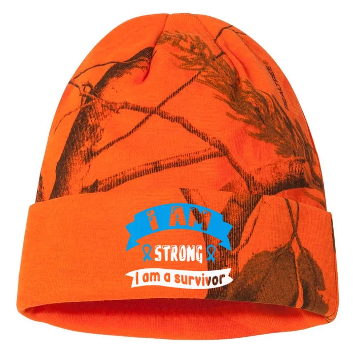 Prostate Cancer I Am Strong I Am A Survivor Kati - 12in Camo Beanie