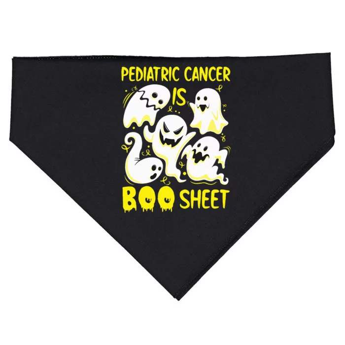 Pediatric Cancer is Boo Sheet Yellow Boos Halloween Ghost USA-Made Doggie Bandana