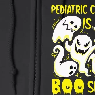 Pediatric Cancer is Boo Sheet Yellow Boos Halloween Ghost Full Zip Hoodie