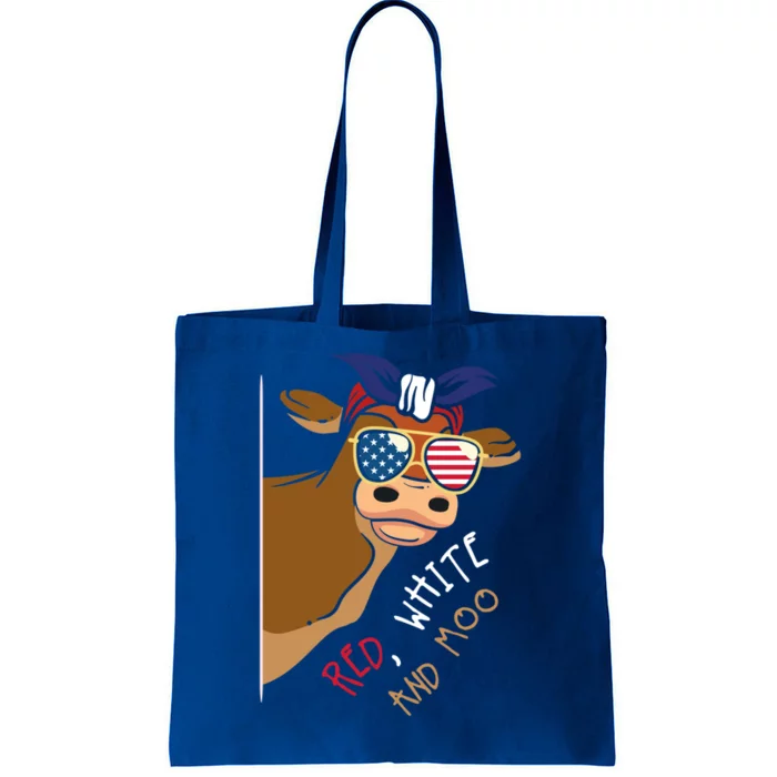 Patriotic Cow I Heifer I Usa Flag I Red White And Moo Cow Cute Gift Tote Bag