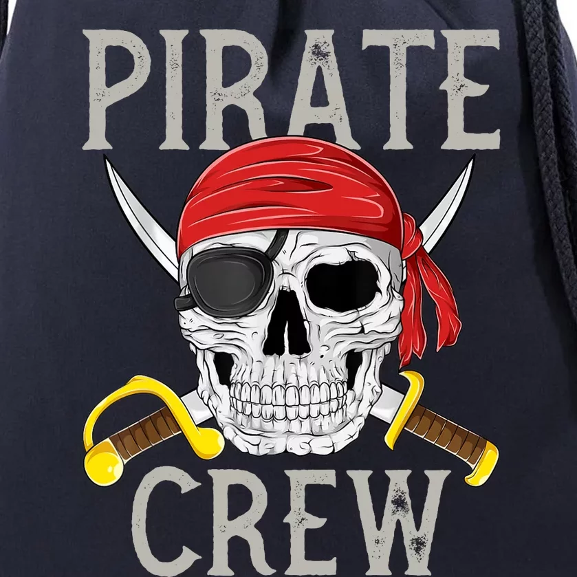 Pirate Crew Jolly Roger Flag Skull Family Matching Pirates Drawstring Bag