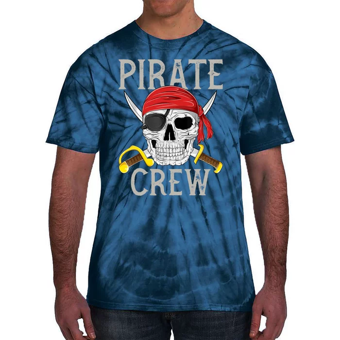 Pirate Crew Jolly Roger Flag Skull Family Matching Pirates Tie-Dye T-Shirt