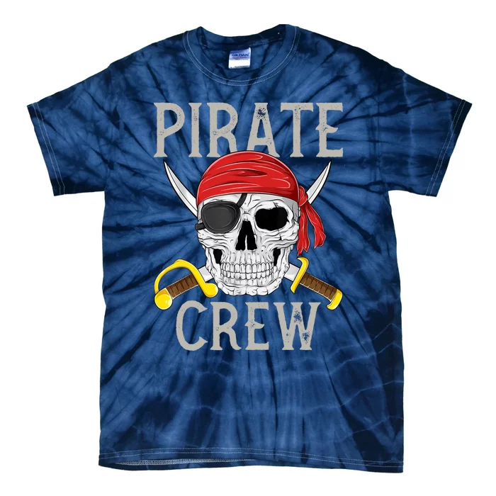 Pirate Crew Jolly Roger Flag Skull Family Matching Pirates Tie-Dye T-Shirt