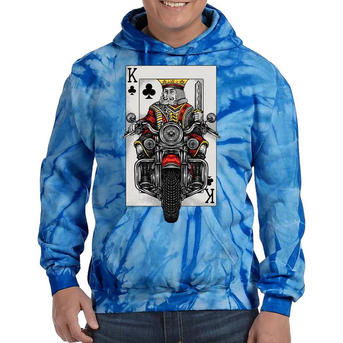 Playing Card King Riding A Road Motorcycle Tie Dye Hoodie