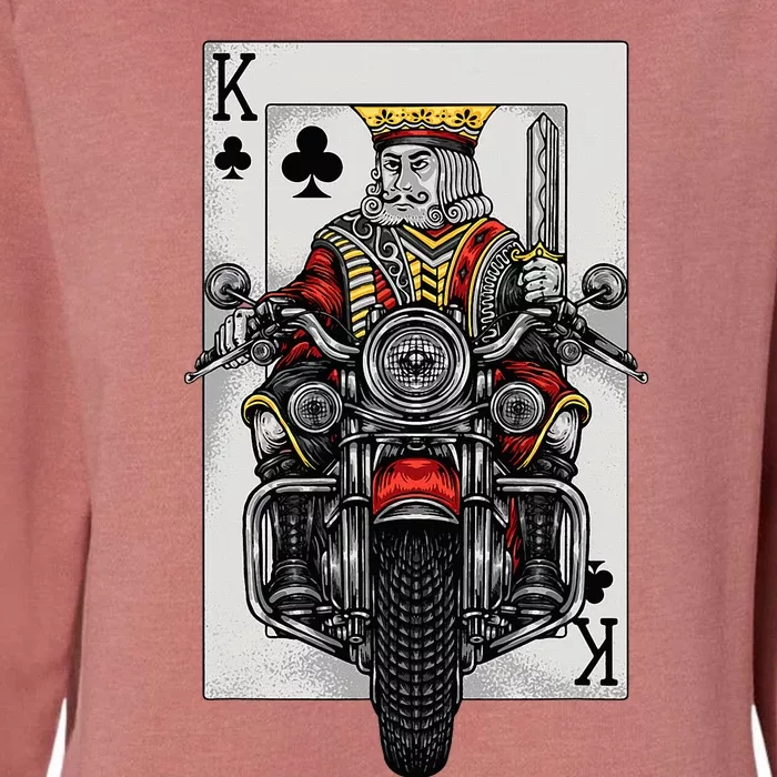 Playing Card King Riding A Road Motorcycle Womens California Wash Sweatshirt