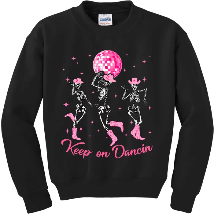 Pony Club Keep On Dancing Skeleton Cowgirl P.I.N.K Western Kids Sweatshirt