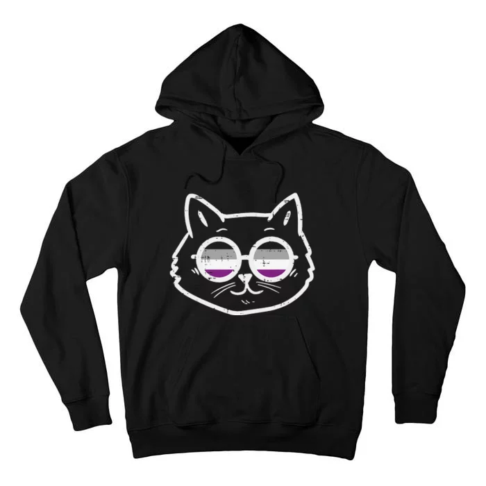 Purride Cat Kitten LGBTQ Asexual Flag Ace Pride Ally Feline Tall Hoodie