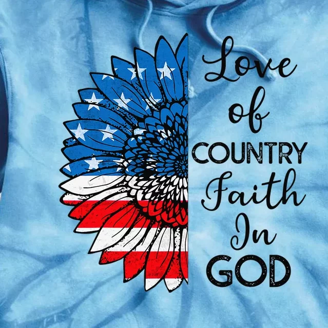 Patriotic Christian Love Country Faith In God USA Flag Tie Dye Hoodie