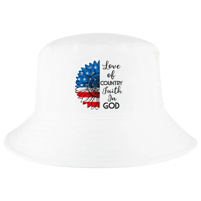 Patriotic Christian Love Country Faith In God USA Flag Cool Comfort Performance Bucket Hat