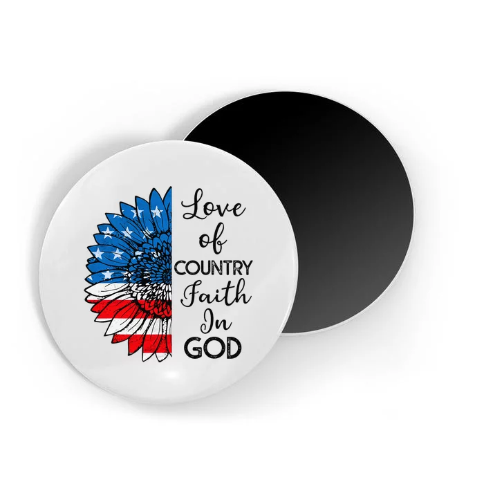 Patriotic Christian Love Country Faith In God USA Flag Magnet