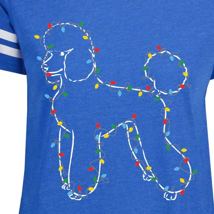 Poodle Christmas Lights Poodle Dog Lover Ugly Sweater Xmas Enza Ladies Jersey Football T-Shirt